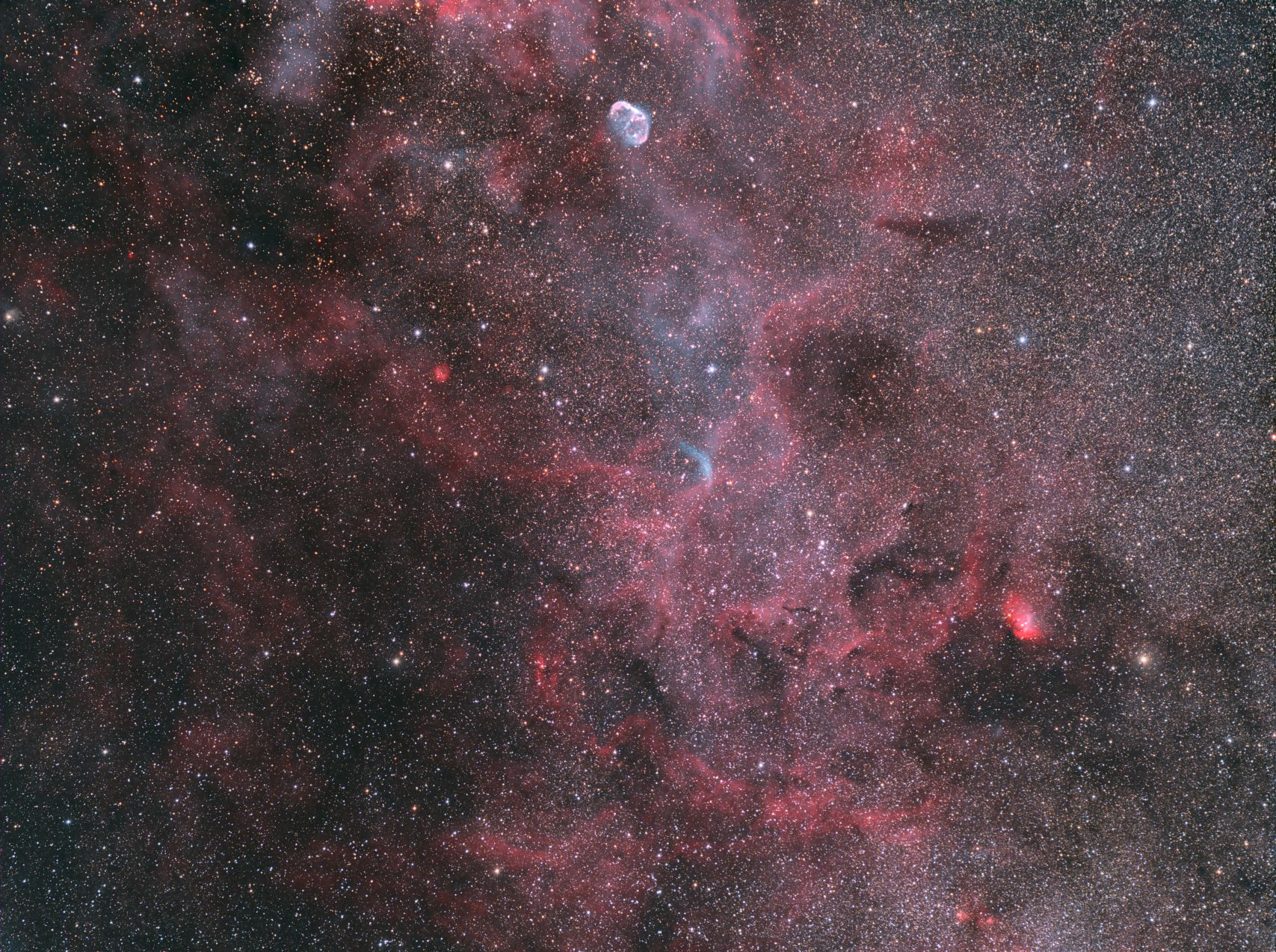 WR 134 - Cygnus Region - LRGB Ha OIII - Weitfeld